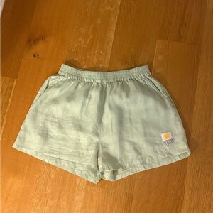 L.F. Markey Green Linen Shorts